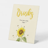 蝶とヒマワリ赤ちゃんシャワー飲料 台座サイン (正面)