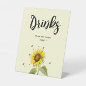 蝶とヒマワリ赤ちゃんシャワー飲料 台座サイン (正面)