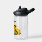 蝶とヒマワリ ウォーターボトル (左面)