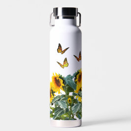 蝶とヒマワリ ウォーターボトル