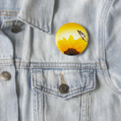 蝶とヒマワリ 缶バッジ (インサイチュ)