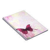 蝶とピンクと黄色の水色の花 ノートブック (右側)