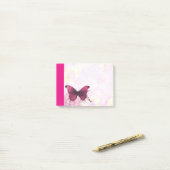 蝶とピンクと黄色の水色の花 ポストイット (デスク上)