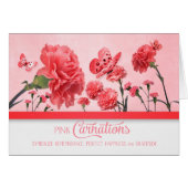 蝶とピンクのカーネーションガーデン空白の (正面横)