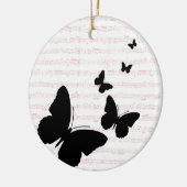 蝶とピンクのノート セラミックオーナメント (左)