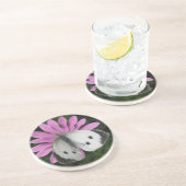 蝶とピンクのフラワーコースター コースター (側面)