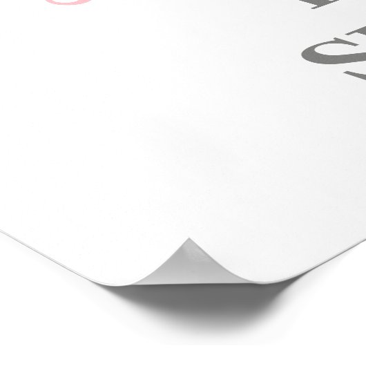 蝶とピンクのフローラ赤ちゃんシャワー歓迎サイン ポスター (角)