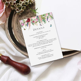 蝶とピンクの紫の花 エンクロージャーカード