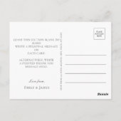 蝶とピンクの紫色の花ありがとう ポストカード (裏面)