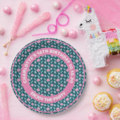 蝶とピンクの花のシームレスなパターン ペーパープレート (パーティー)