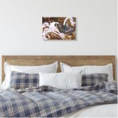 蝶とピンクの踊り花 キャンバスプリント (インサイチュ (寝室))