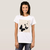 蝶とピンクの音符 Tシャツ (正面フル)