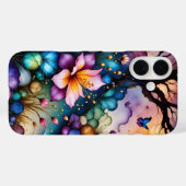 蝶とファンタジーの花 Case-Mate iPhoneケース (裏面 (横))