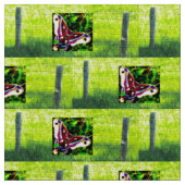 蝶とフェンス ファブリック (クローズアップ)