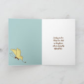 蝶とフラワーズコテージコア悔やみや弔慰 カード (内部)