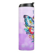 蝶とフローラハート パーソナライズされた タンブラー (回転左)