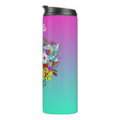 蝶とフローラハート パーソナライズされた タンブラー (回転右)