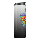 蝶とフローラハート パーソナライズされた タンブラー (回転左)