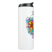 蝶とフローラハート パーソナライズされた タンブラー (回転左)