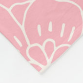 蝶とフローラピンクホワイトガールベビーシャワー フリースブランケット (角)