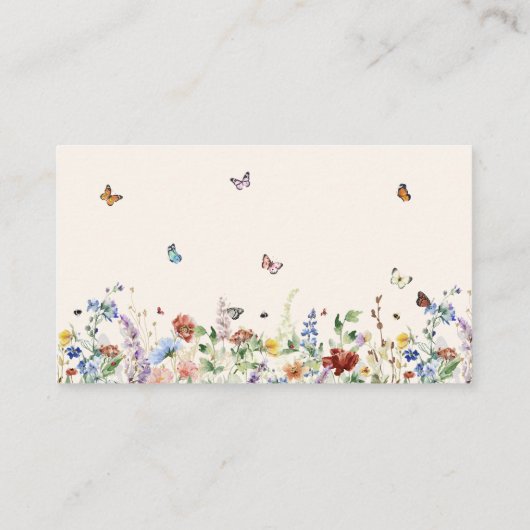 蝶とフローラ赤ちゃんシャワーブックベビー エンクロージャーカード (裏面)