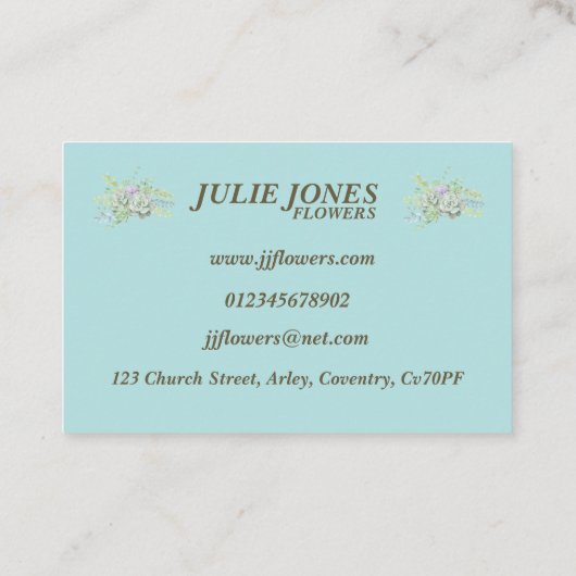 蝶とフローラ/蝶 – 名刺 (裏面)