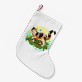 蝶とフワフワの三毛猫 スモールクリスマスストッキング (正面 (吊り時))
