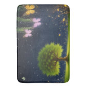 蝶とホタル付きナイトウィローツリー バスマット (正面縦)