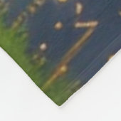 蝶とホタル付きナイトウィローツリー フリースブランケット (角)