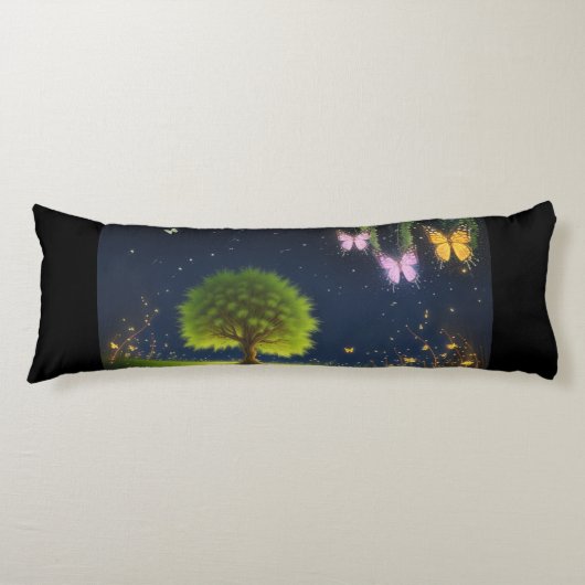蝶とホタル付きナイトウィローツリー ボディピロー (正面)