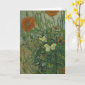蝶とポピーby Vincent vanゴッホ カード (黄色い花)