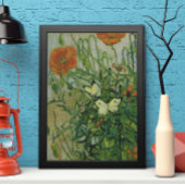 蝶とポピーby Vincent vanゴッホ ポスター