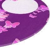 蝶とムーンスケープ – 蘭、アメジスト カッティングボード (角)