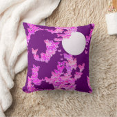 蝶とムーンスケープ – 蘭、アメジスト クッション (ブランケット)