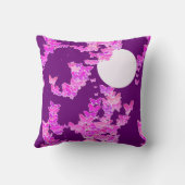 蝶とムーンスケープ – 蘭、アメジスト クッション (裏面)