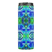 蝶とメダリオンのろうけつ染め模様（青） タンブラー (裏面)