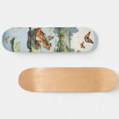 蝶とユリのパッドの上のカエル スケートボード (横)