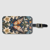 蝶とユリの植物 ラゲッジタグ (正面横)