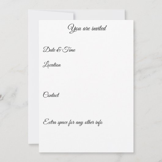 蝶とユリ 招待状 (裏面)