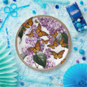 蝶とライラクスガーデンパーティーピクニッ結婚クス ペーパープレート (パーティー)