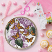 蝶とライラクスガーデンパーティーピクニッ結婚クス ペーパープレート (パーティー)