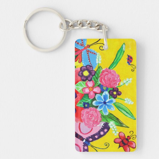 蝶とラディバグアクリルキーチェーン キーホルダー (正面)