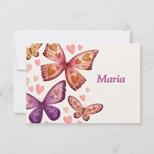 蝶とラブフラットサンキューカード サンキューカード (正面)