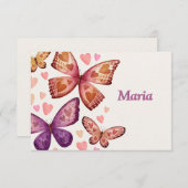 蝶とラブフラットサンキューカード サンキューカード (正面/裏面)