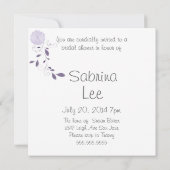 蝶とラベンダークリサンセースブライダルシャワー 招待状 (裏面)