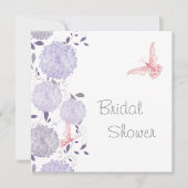 蝶とラベンダークリサンセースブライダルシャワー 招待状 (正面)
