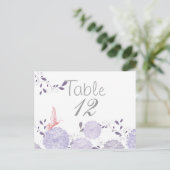 蝶とラベンダー菊のテーブルカード ポストカード (スタンド正面)