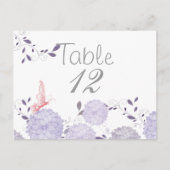 蝶とラベンダー菊のテーブルカード ポストカード (正面)