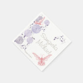 蝶とラベンダー菊 スタンダードカクテルナプキン (角)