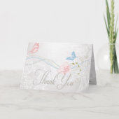 蝶とレお洒落ースありがとう サンキューカード (正面)